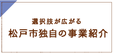 選択肢が広がる松戸市独自の事業紹介